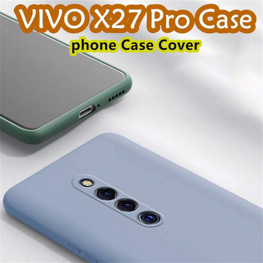 For VIVO X27 Pro Cover Drop and wear resistant Silicone Full Case Classic Simple Solid Color Phone Case Cover