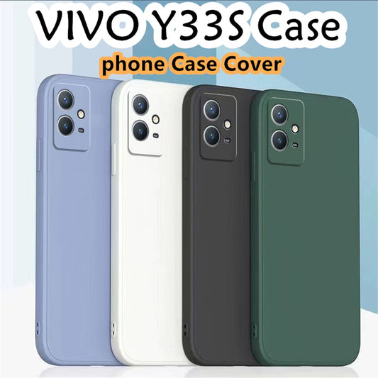 For VIVO Y33S Cover Drop and wear resistant Silicone Full Case Classic Simple Solid Color Phone Case Cover
