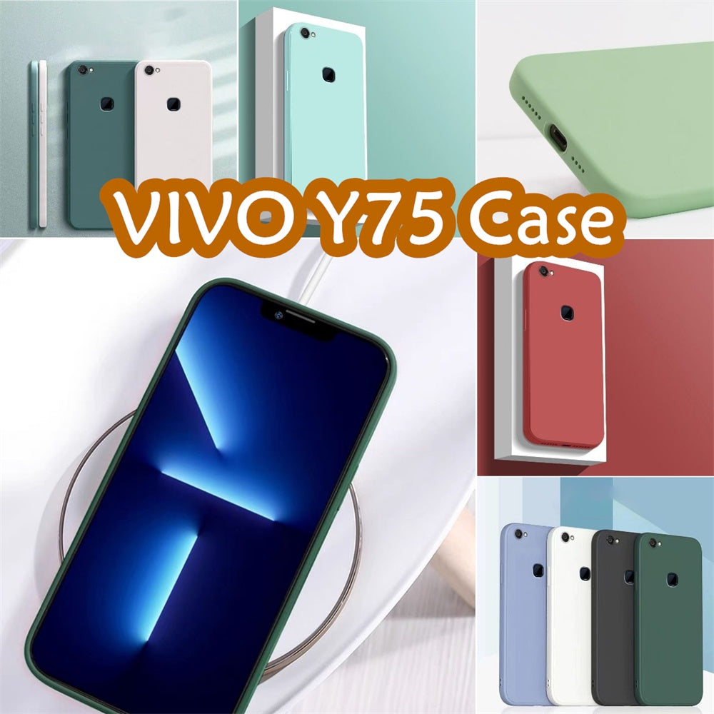 For VIVO Y75 Cover Drop and wear resistant Silicone Full Case Classic Simple Solid Color Phone Case Cover
