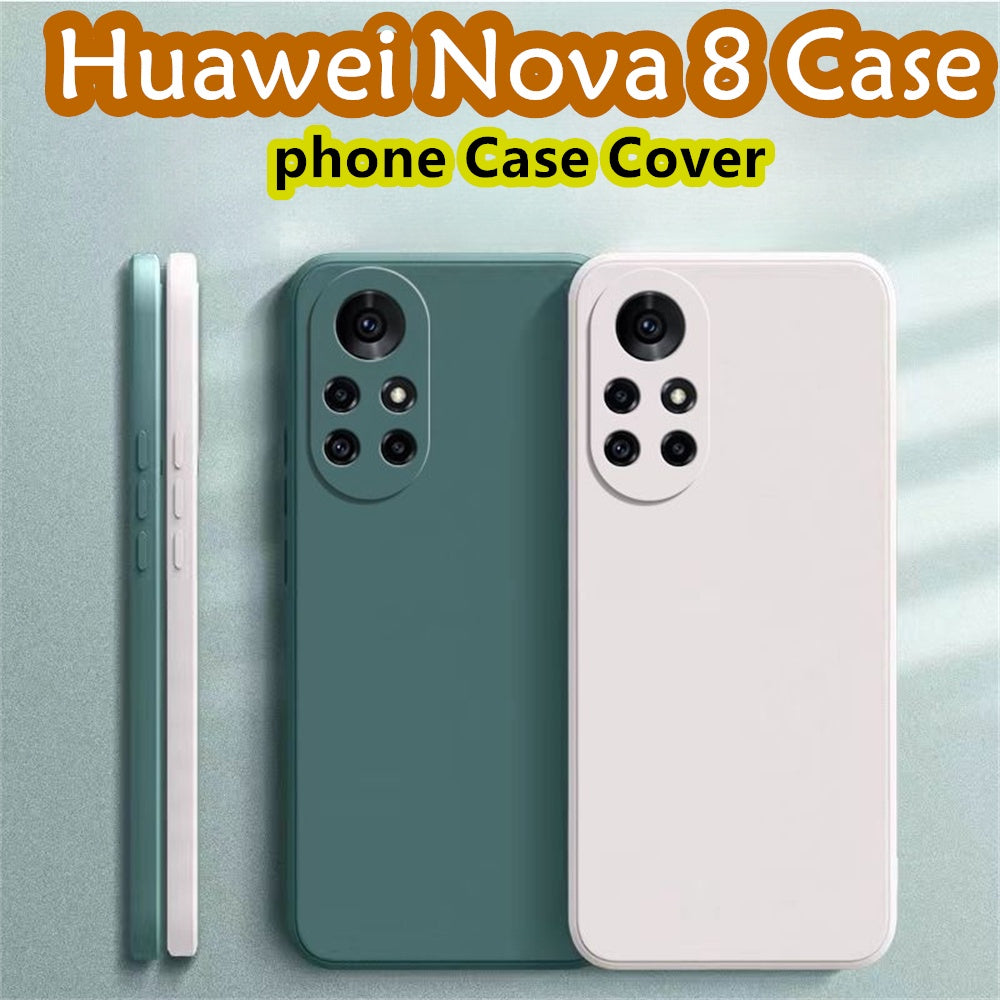 For Huawei Nova 8 Cover Drop and wear resistant Silicone Full Case Classic Simple Solid Color Phone Case Cover
