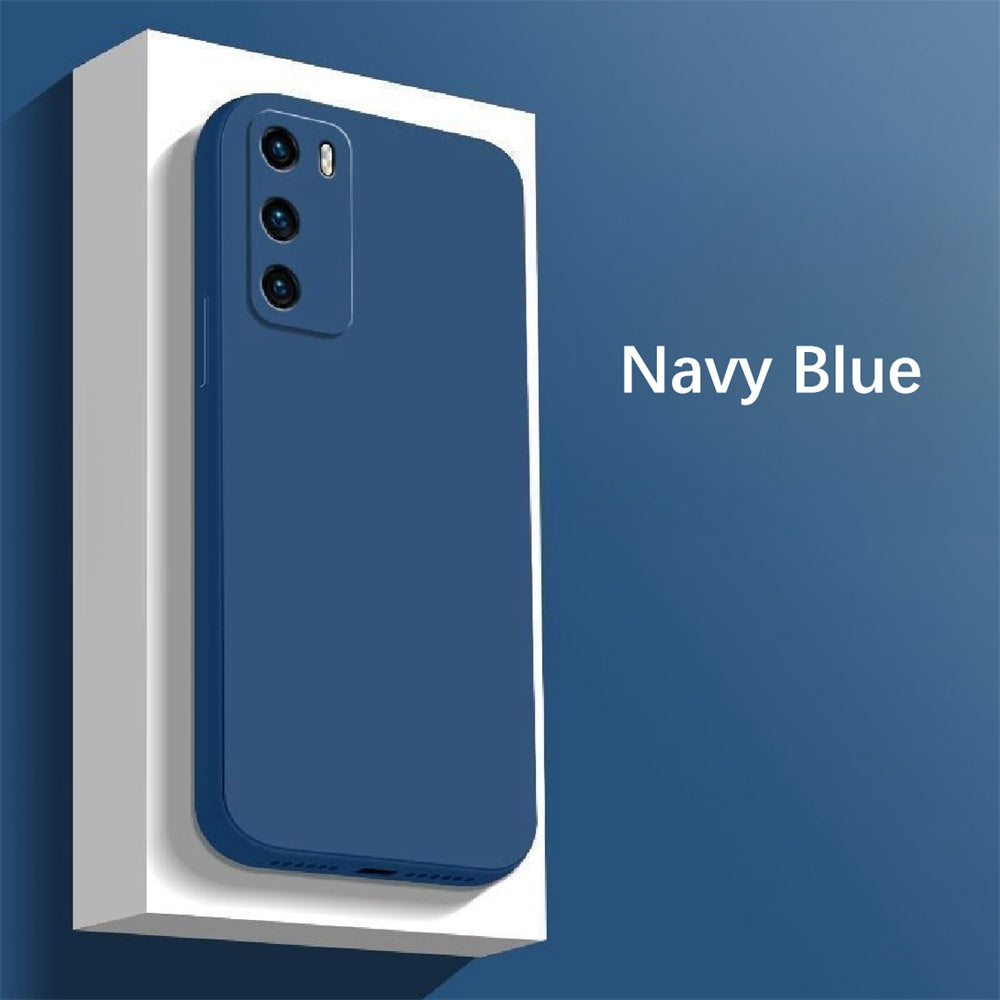 For Huawei P40 Cover Drop and wear resistant Silicone Full Case Classic Simple Solid Color Phone Case Cover