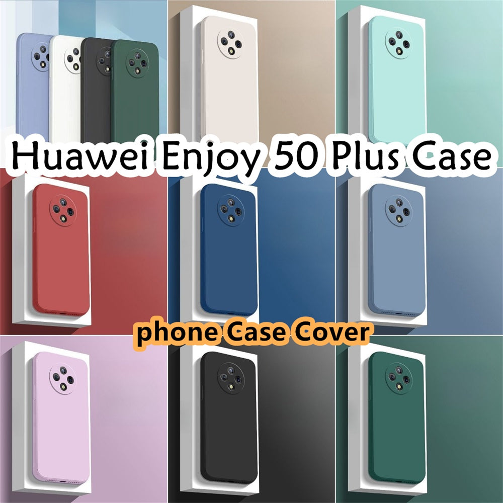 For Huawei Enjoy 50 Plus Cover Drop and wear resistant Silicone Full Case Classic Simple Solid Color Phone Case Cover