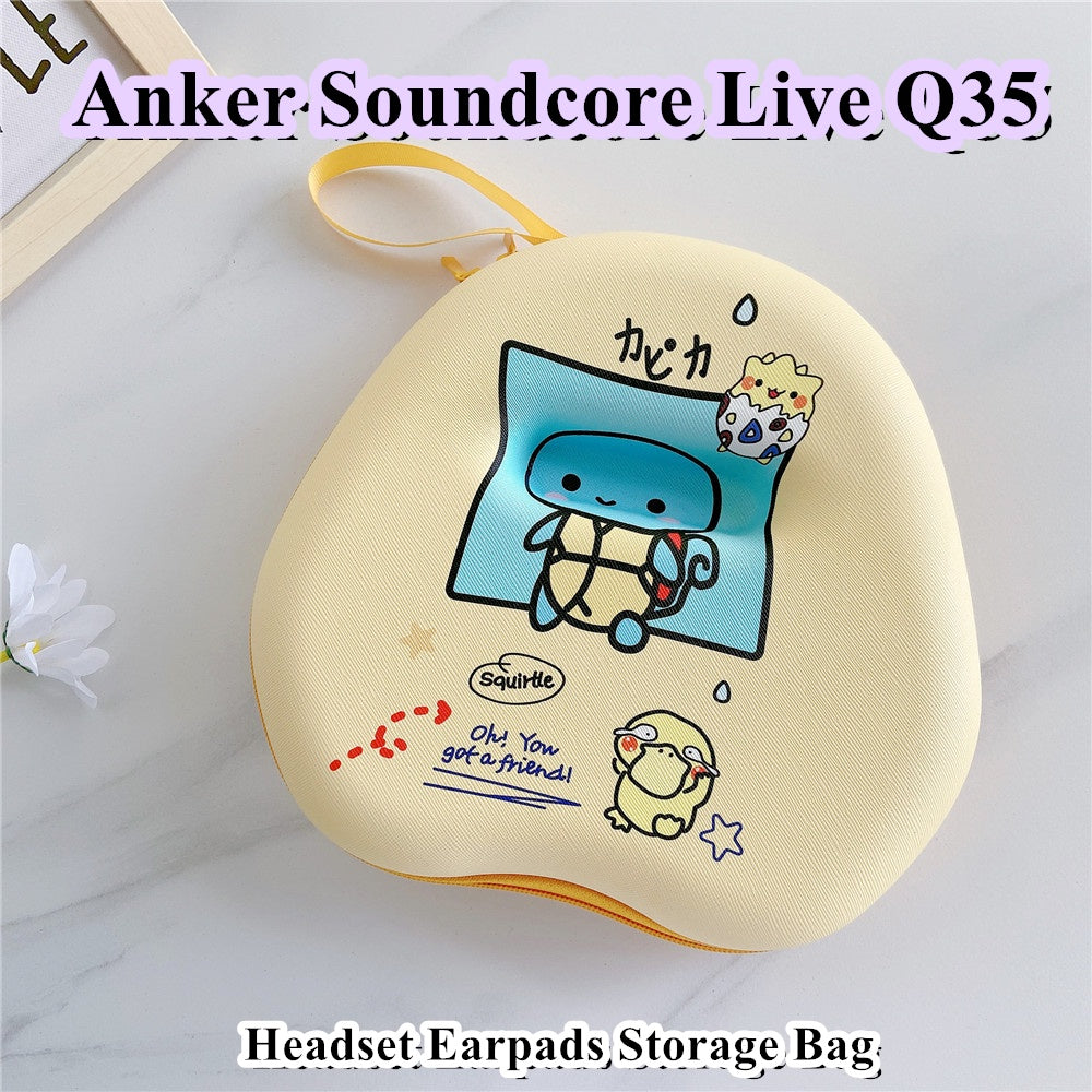 For Anker Soundcore Live Q35 Headphone Case Cartoon Creative Patterns Headset Earpads Storage Bag Casing Box