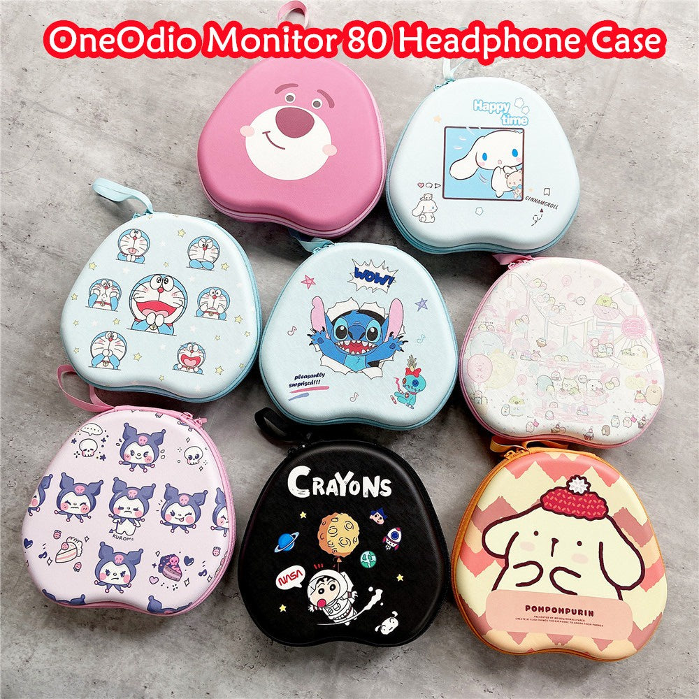 For OneOdio Monitor 80 Headphone Case Cartoon Creative Patterns Headset Earpads Storage Bag Casing Box