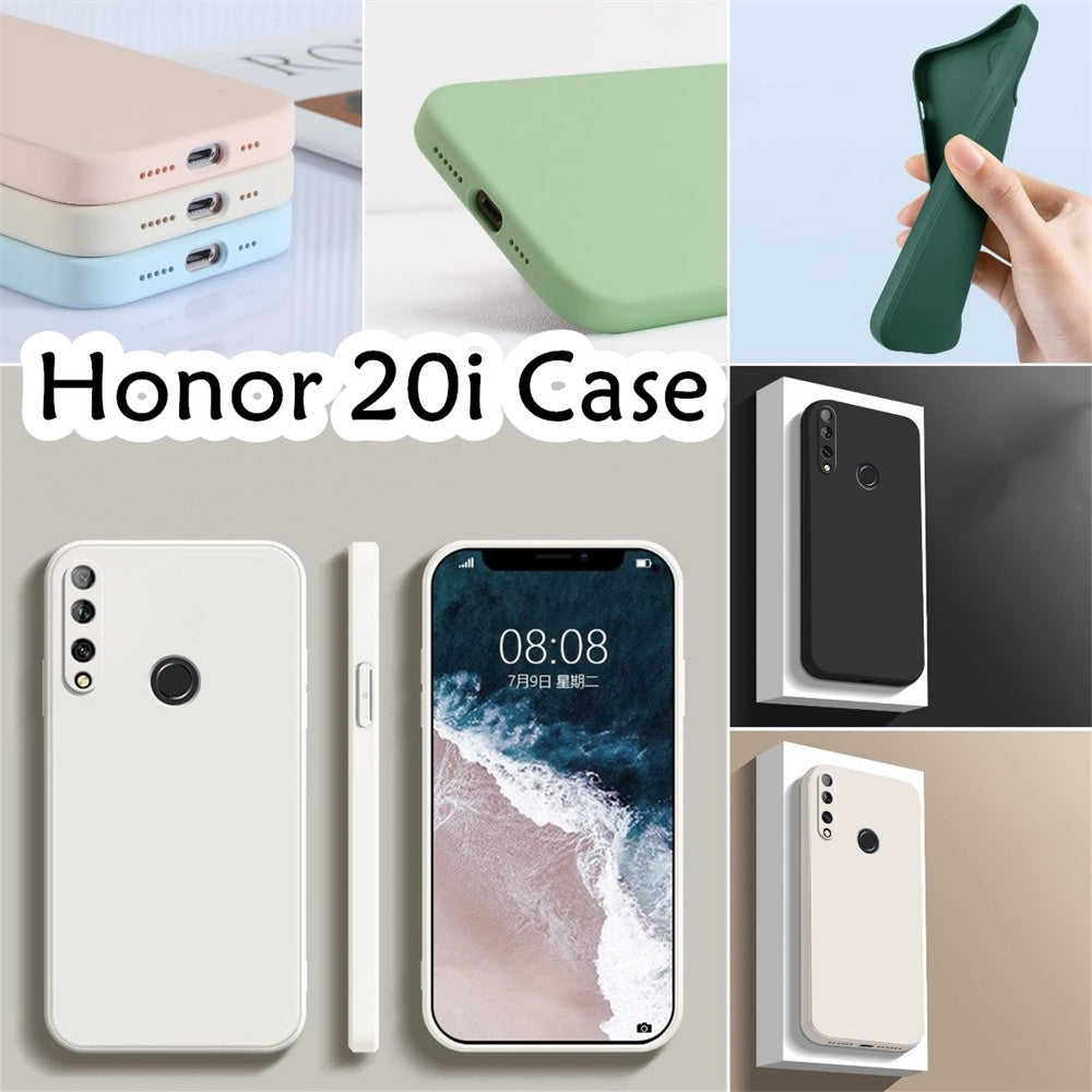 For Honor 20i Cover Drop and wear resistant Silicone Full Case Classic Simple Solid Color Phone Case Cover