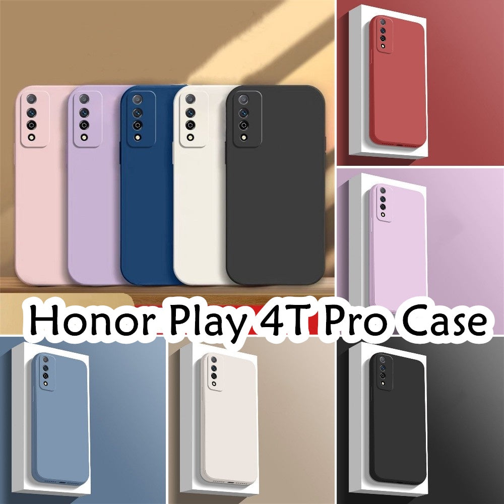 For Honor Play 4T Pro Cover Drop and wear resistant Silicone Full Case Classic Simple Solid Color Phone Case Cover