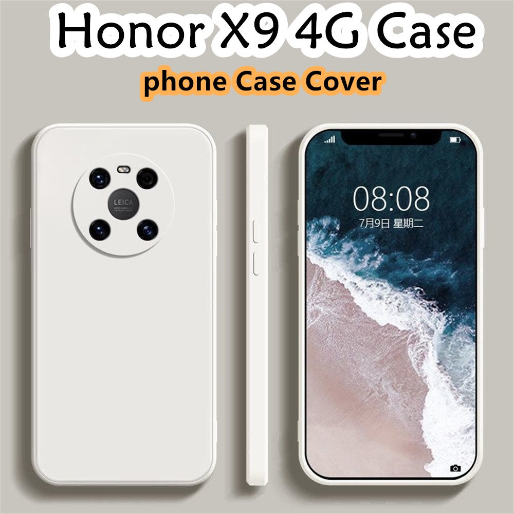 For Honor X9 4G Cover Drop and wear resistant Silicone Full Case Classic Simple Solid Color Phone Case Cover