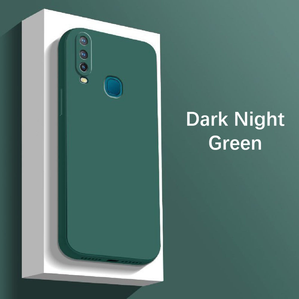 For VIVO Y17 2019 Cover Drop and wear resistant Silicone Full Case Classic Simple Solid Color Phone Case Cover