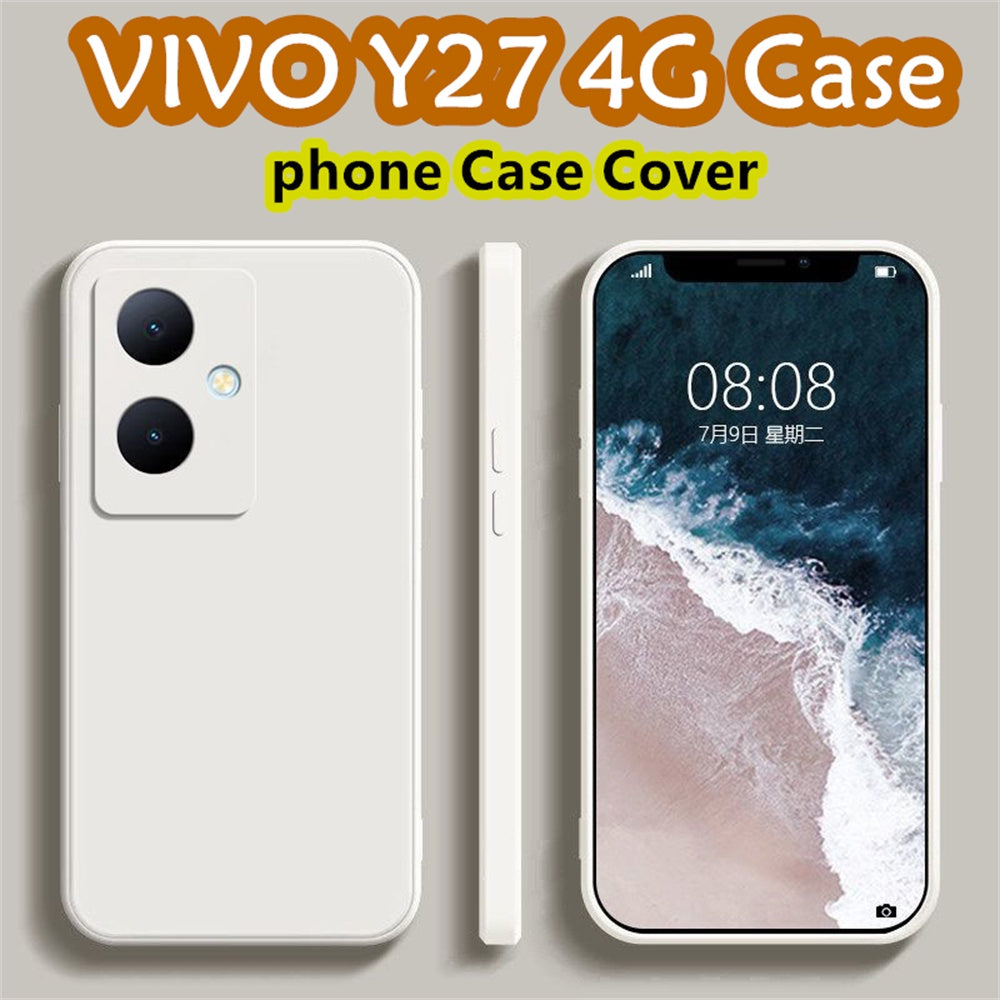 For VIVO Y27 4G Cover Drop and wear resistant Silicone Full Case Classic Simple Solid Color Phone Case Cover