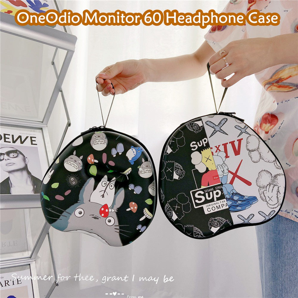 For OneOdio Monitor 60 Headphone Case Cartoon Creative Patterns Headset Earpads Storage Bag Casing Box