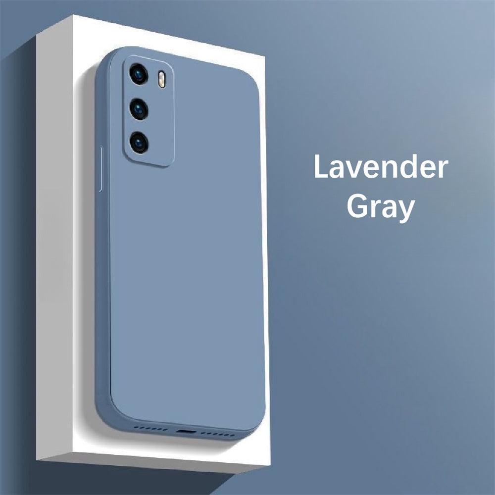 For Huawei P40 Cover Drop and wear resistant Silicone Full Case Classic Simple Solid Color Phone Case Cover