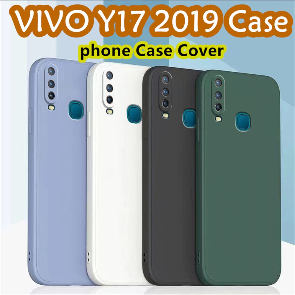 For VIVO Y17 2019 Cover Drop and wear resistant Silicone Full Case Classic Simple Solid Color Phone Case Cover