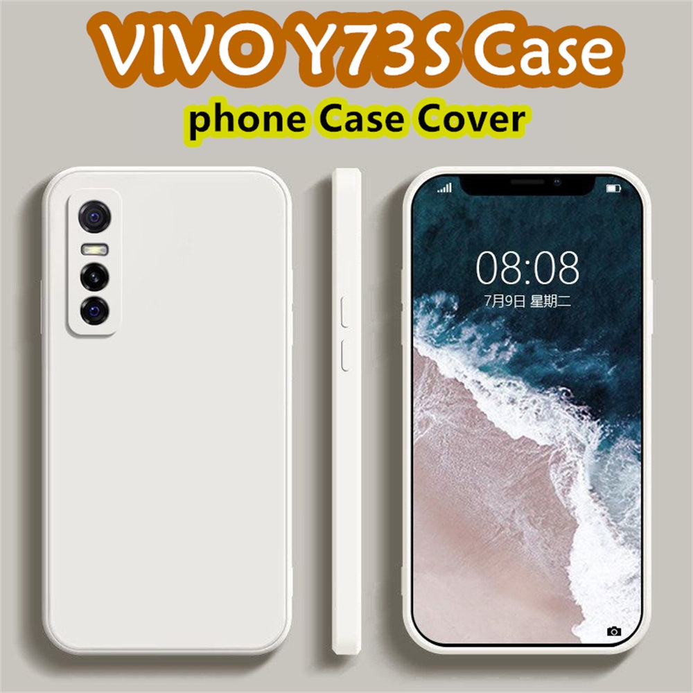 For VIVO Y73S Cover Drop and wear resistant Silicone Full Case Classic Simple Solid Color Phone Case Cover