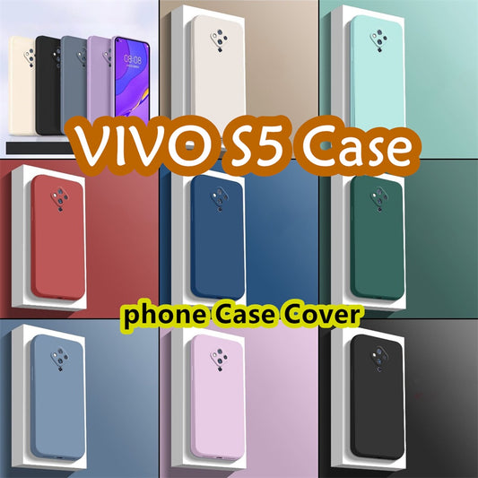 For VIVO S5 Cover Drop and wear resistant Silicone Full Case Classic Simple Solid Color Phone Case Cover
