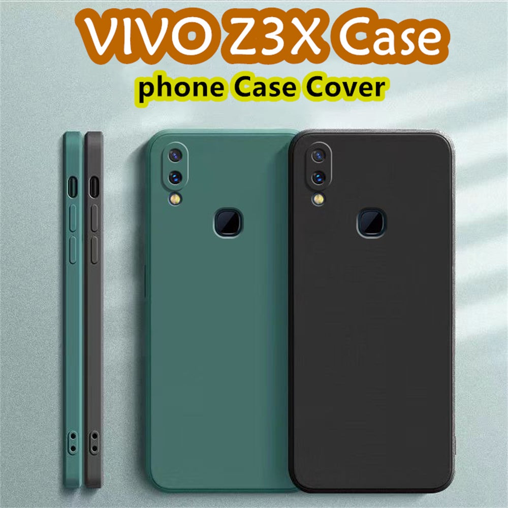 For VIVO Z3X Cover Drop and wear resistant Silicone Full Case Classic Simple Solid Color Phone Case Cover
