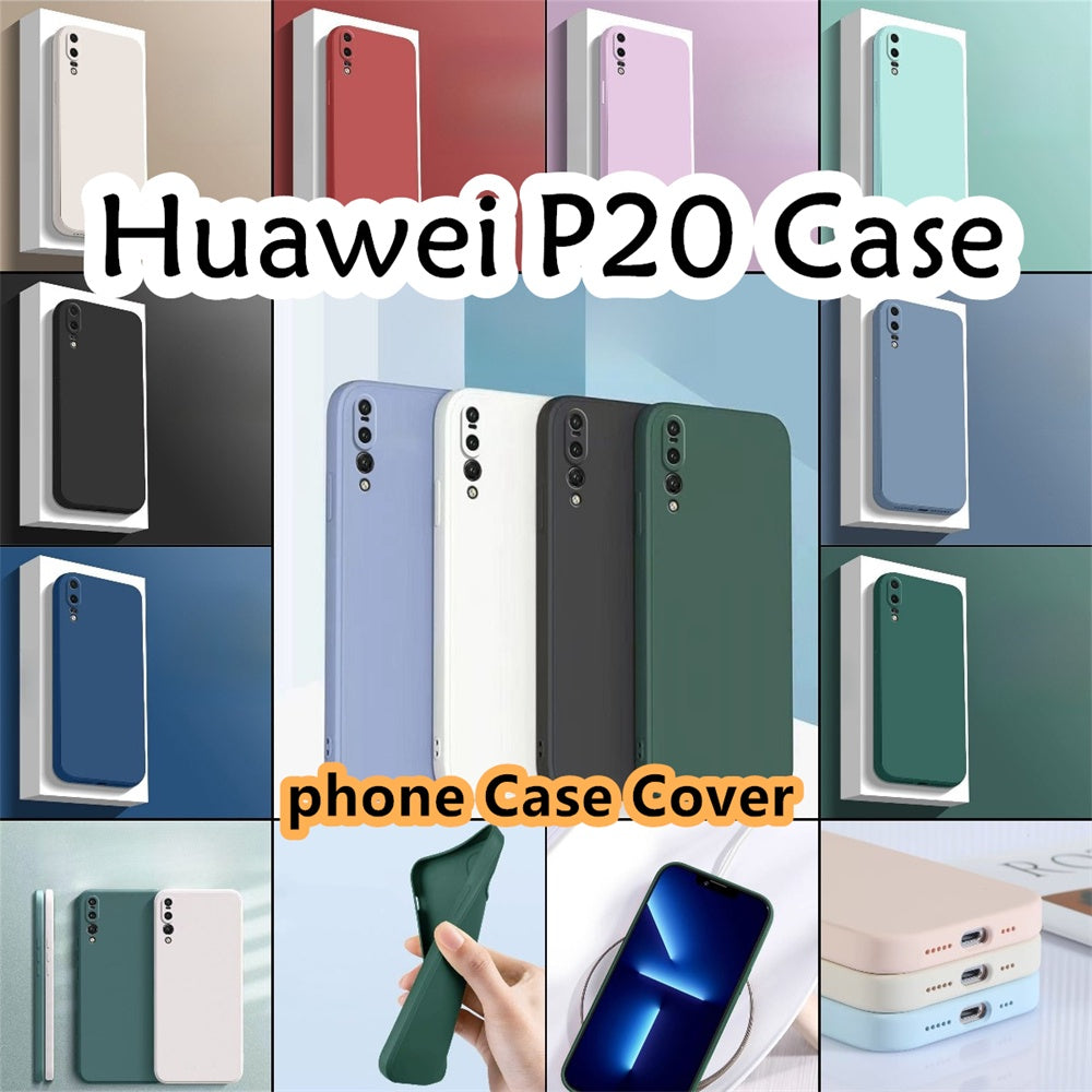 For Huawei P20 Cover Drop and wear resistant Silicone Full Case Classic Simple Solid Color Phone Case Cover