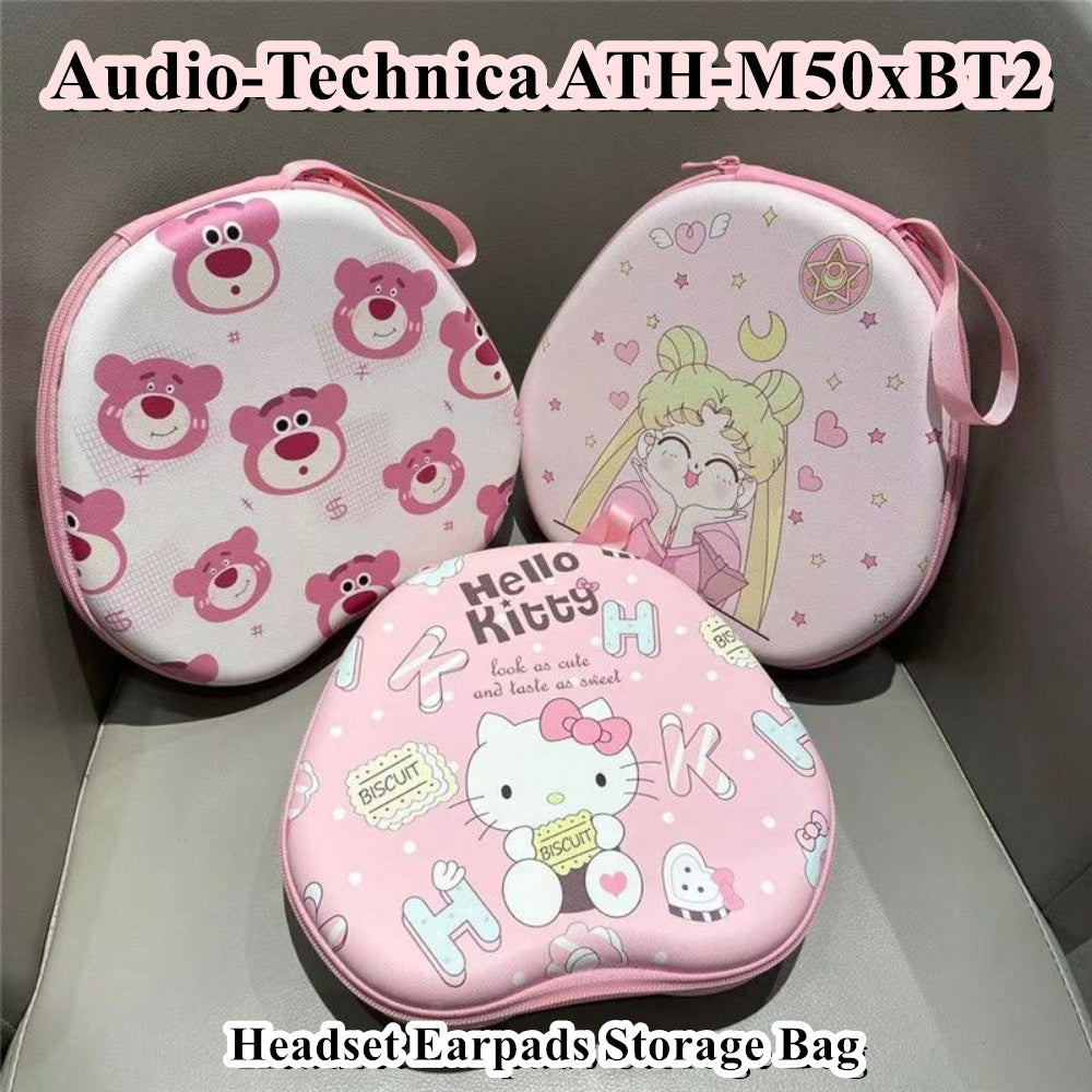 For Audio-Technica ATH-M50xBT2 Headphone Case Cartoon Creative Patterns Headset Earpads Storage Bag Casing Box