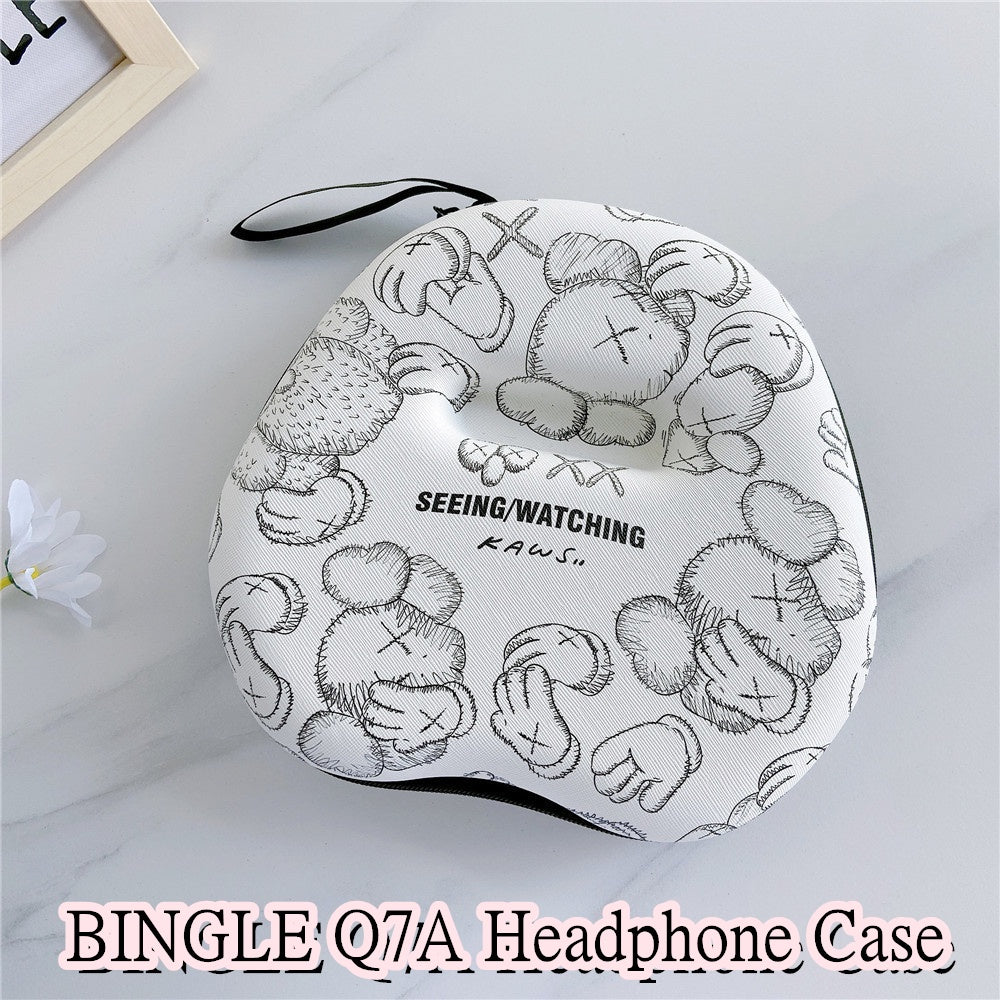 For BINGLE Q7A Headphone Case Cartoon Creative Patterns Headset Earpads Storage Bag Casing Box