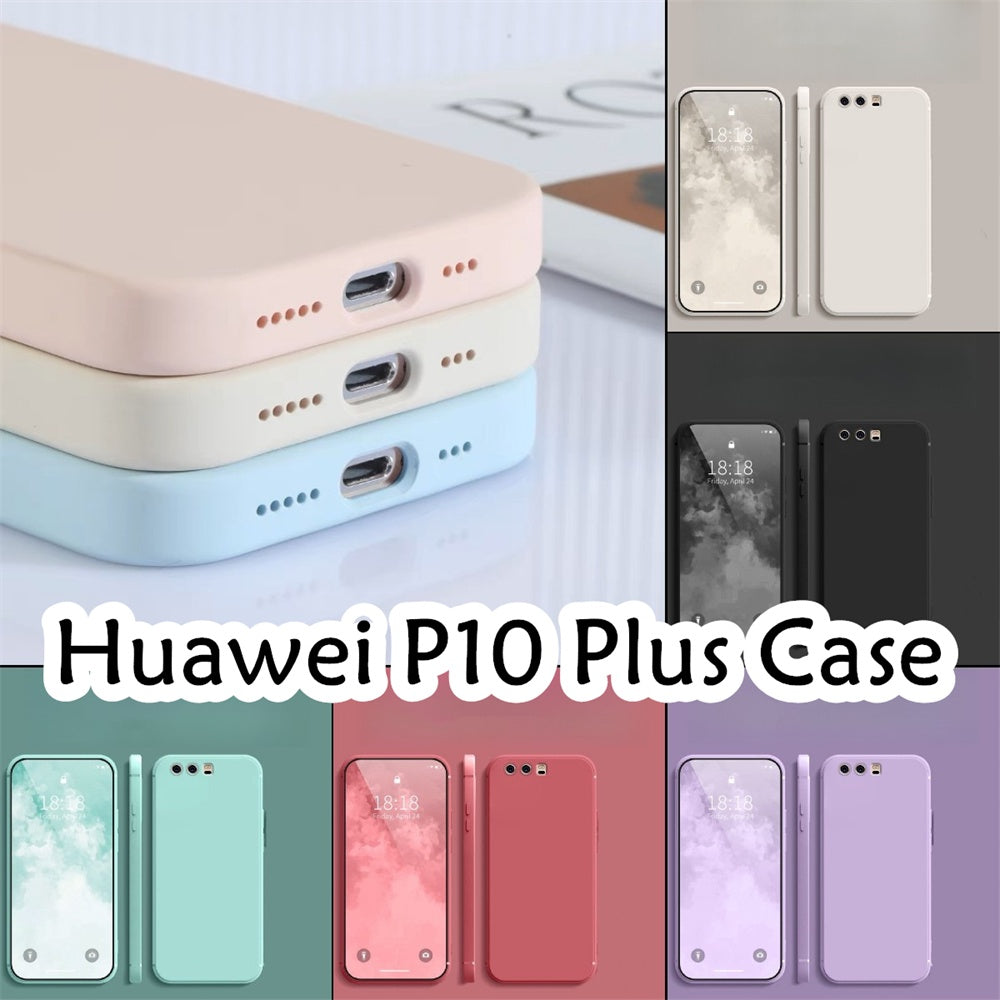 For Huawei P10 Plus Cover Drop and wear resistant Silicone Full Case Classic Simple Solid Color Phone Case Cover