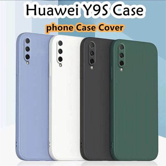 For Huawei Y9S Cover Drop and wear resistant Silicone Full Case Classic Simple Solid Color Phone Case Cover
