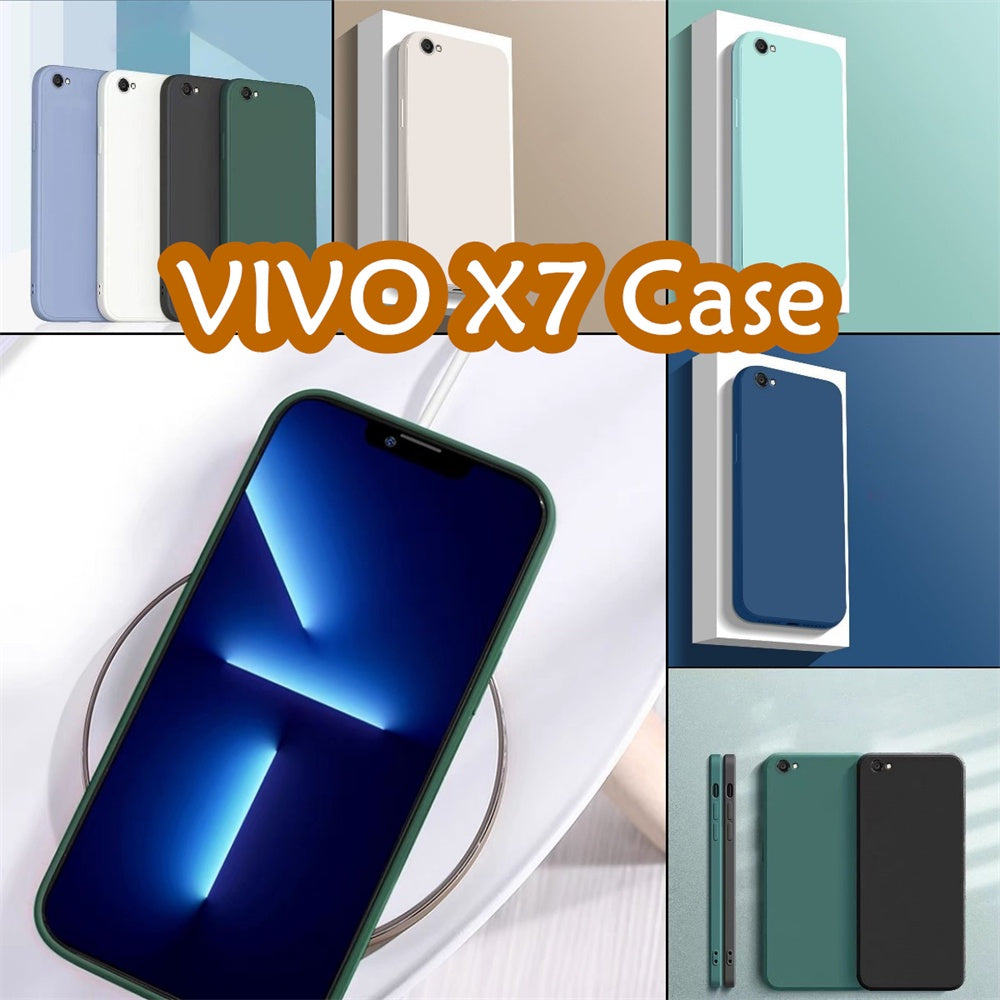 For VIVO X7 Cover Drop and wear resistant Silicone Full Case Classic Simple Solid Color Phone Case Cover