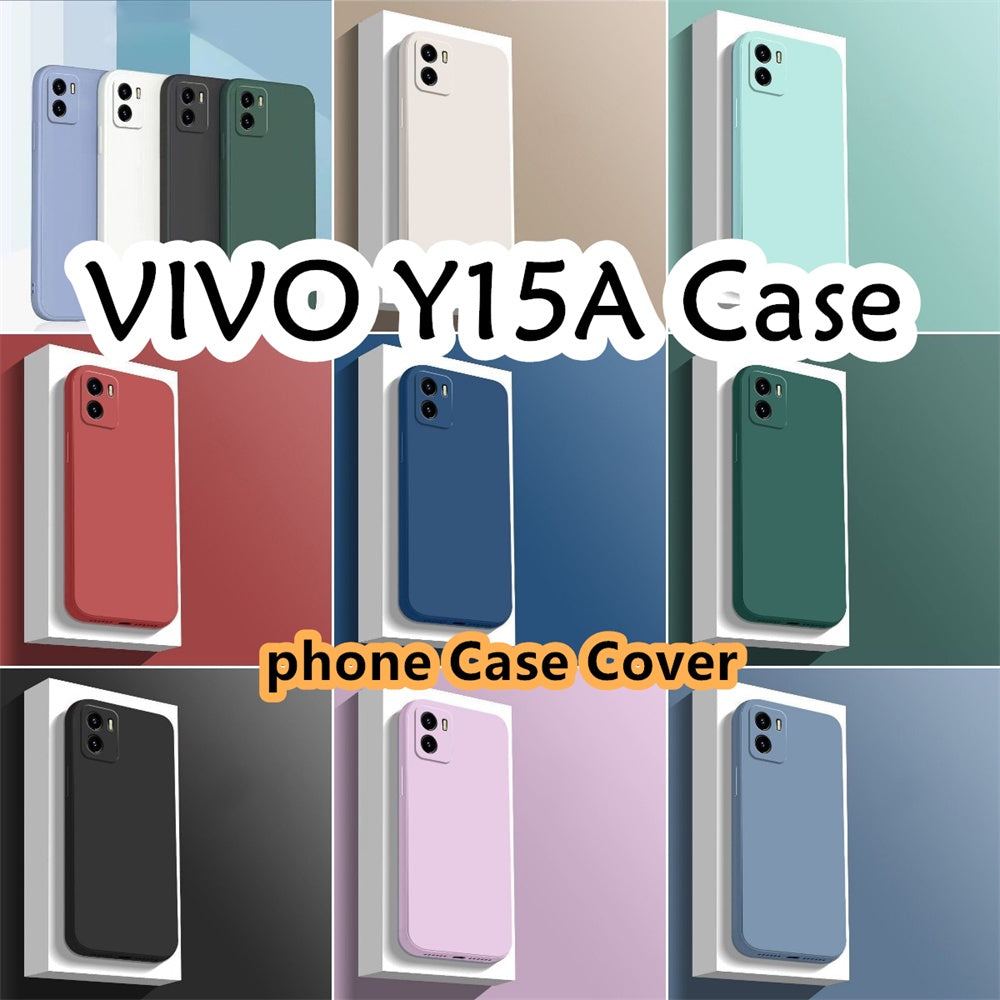 For VIVO Y15A Cover Drop and wear resistant Silicone Full Case Classic Simple Solid Color Phone Case Cover