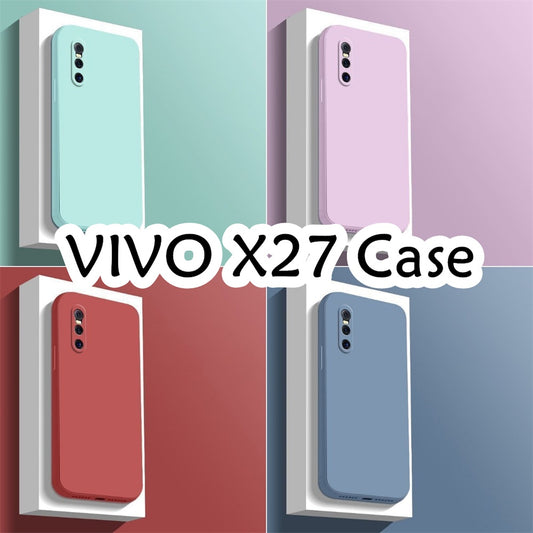 For VIVO X27 Cover Drop and wear resistant Silicone Full Case Classic Simple Solid Color Phone Case Cover