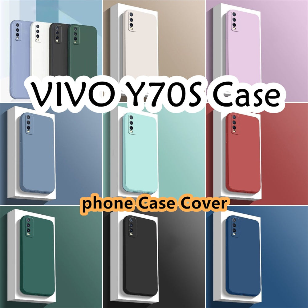 For VIVO Y70S Cover Drop and wear resistant Silicone Full Case Classic Simple Solid Color Phone Case Cover