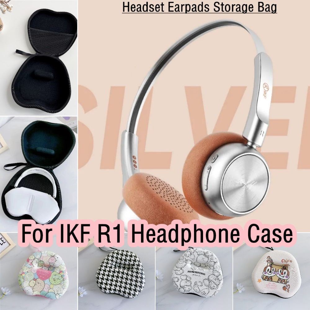 For IKF R1 Headphone Case Cartoon Creative Patterns Headset Earpads Storage Bag Casing Box
