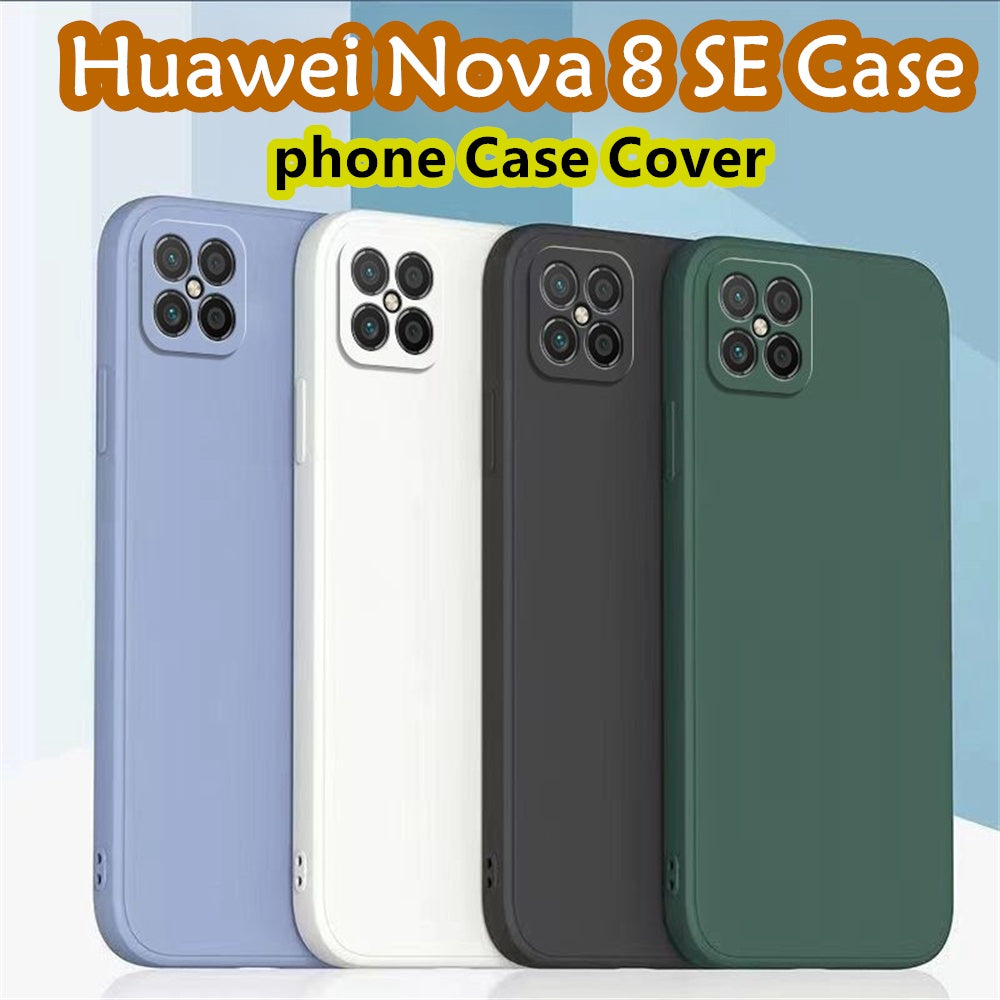 For Huawei Nova 8 SE Cover Drop and wear resistant Silicone Full Case Classic Simple Solid Color Phone Case Cover