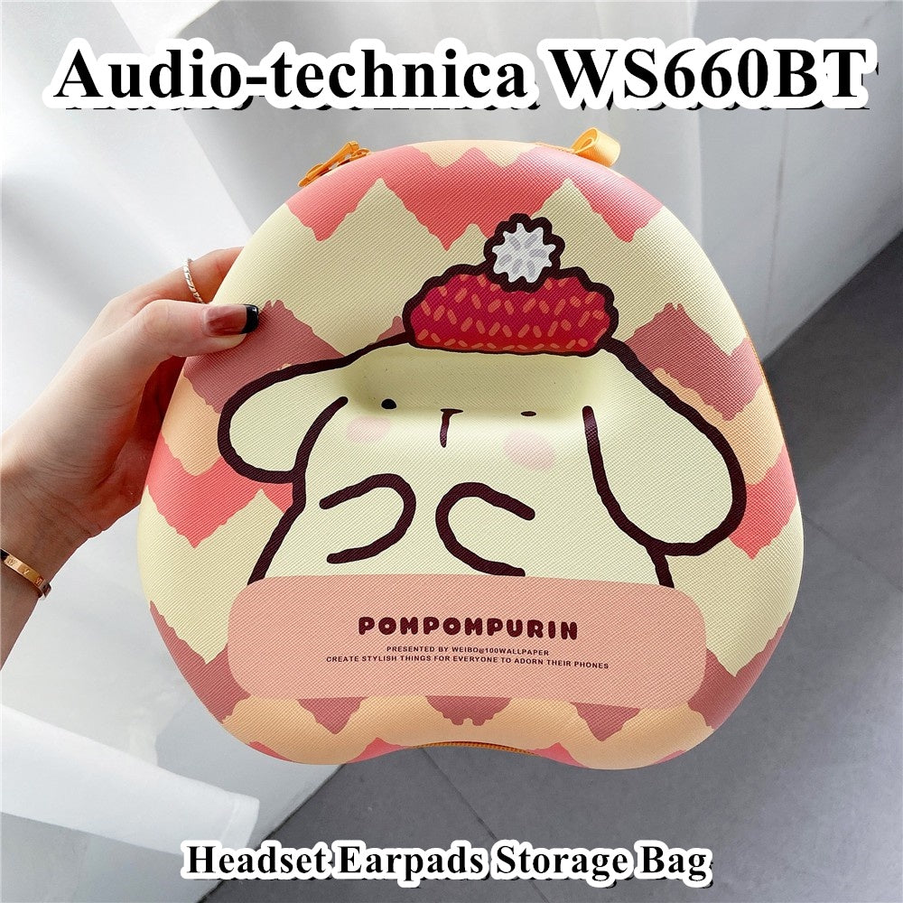 For Audio-technica WS660BT Headphone Case Cartoon Creative Patterns Headset Earpads Storage Bag Casing Box