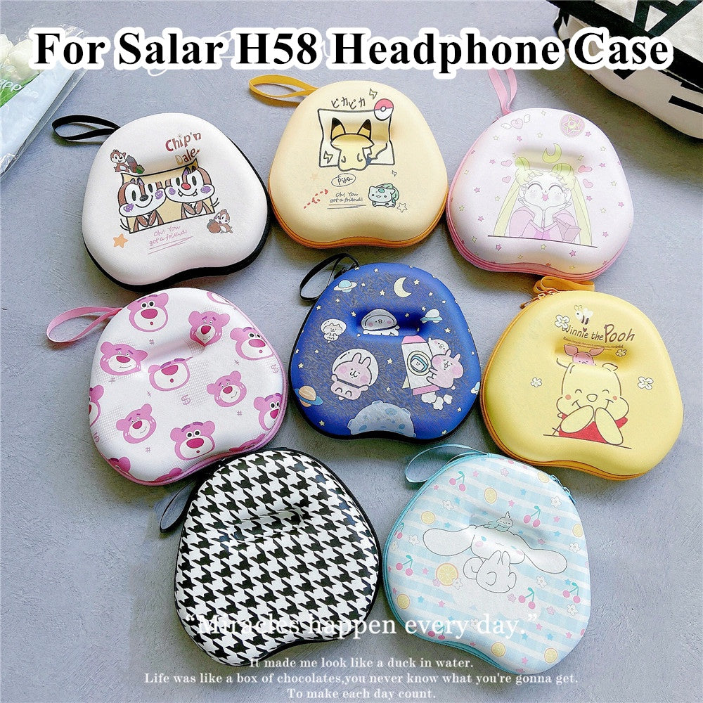 For Salar H58 Headphone Case Cartoon Creative Patterns Headset Earpads Storage Bag Casing Box