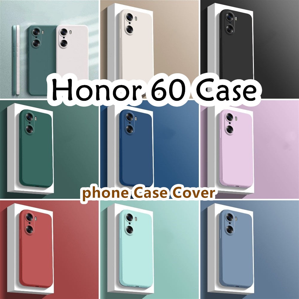 For Honor 60 Cover Drop and wear resistant Silicone Full Case Classic Simple Solid Color Phone Case Cover