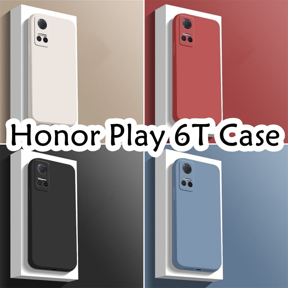 For Honor Play 6T Cover Drop and wear resistant Silicone Full Case Classic Simple Solid Color Phone Case Cover
