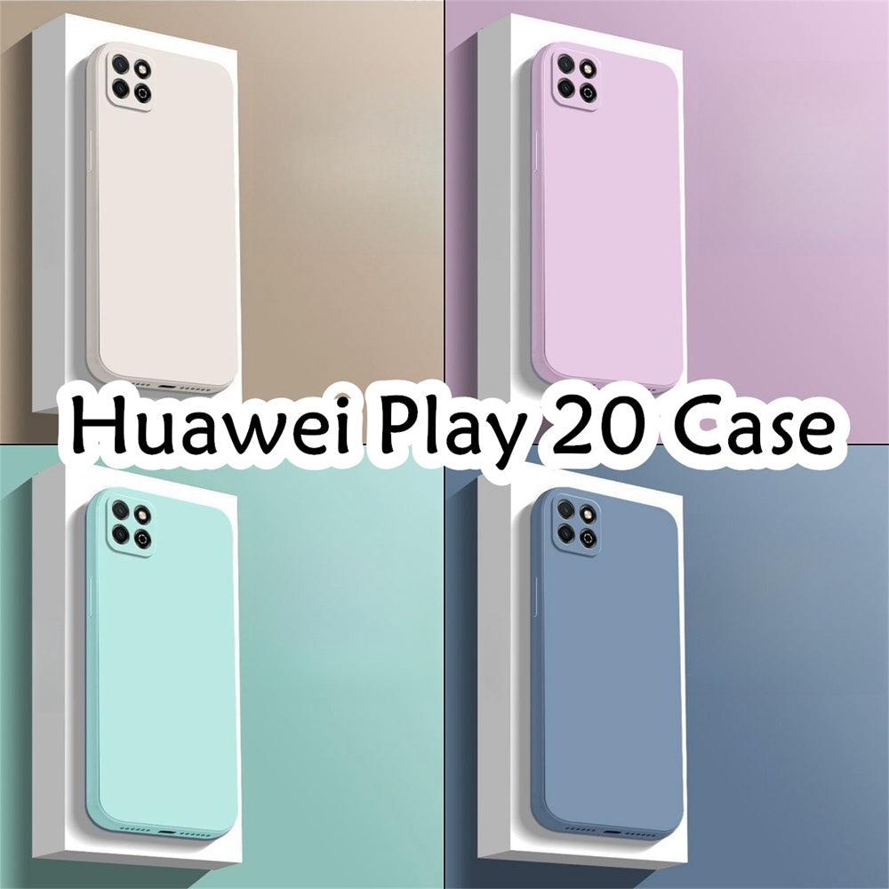 For Huawei Play 20 Cover Drop and wear resistant Silicone Full Case Classic Simple Solid Color Phone Case Cover