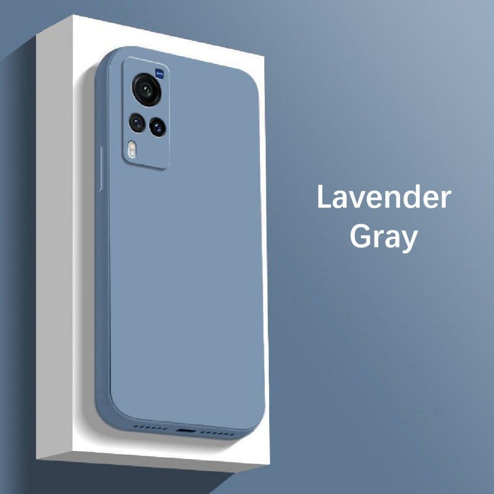 For VIVO X60 Pro Cover Drop and wear resistant Silicone Full Case Classic Simple Solid Color Phone Case Cover