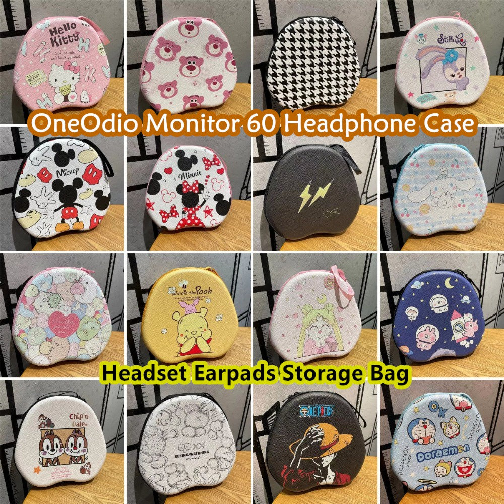 For OneOdio Monitor 60 Headphone Case Cartoon Creative Patterns Headset Earpads Storage Bag Casing Box