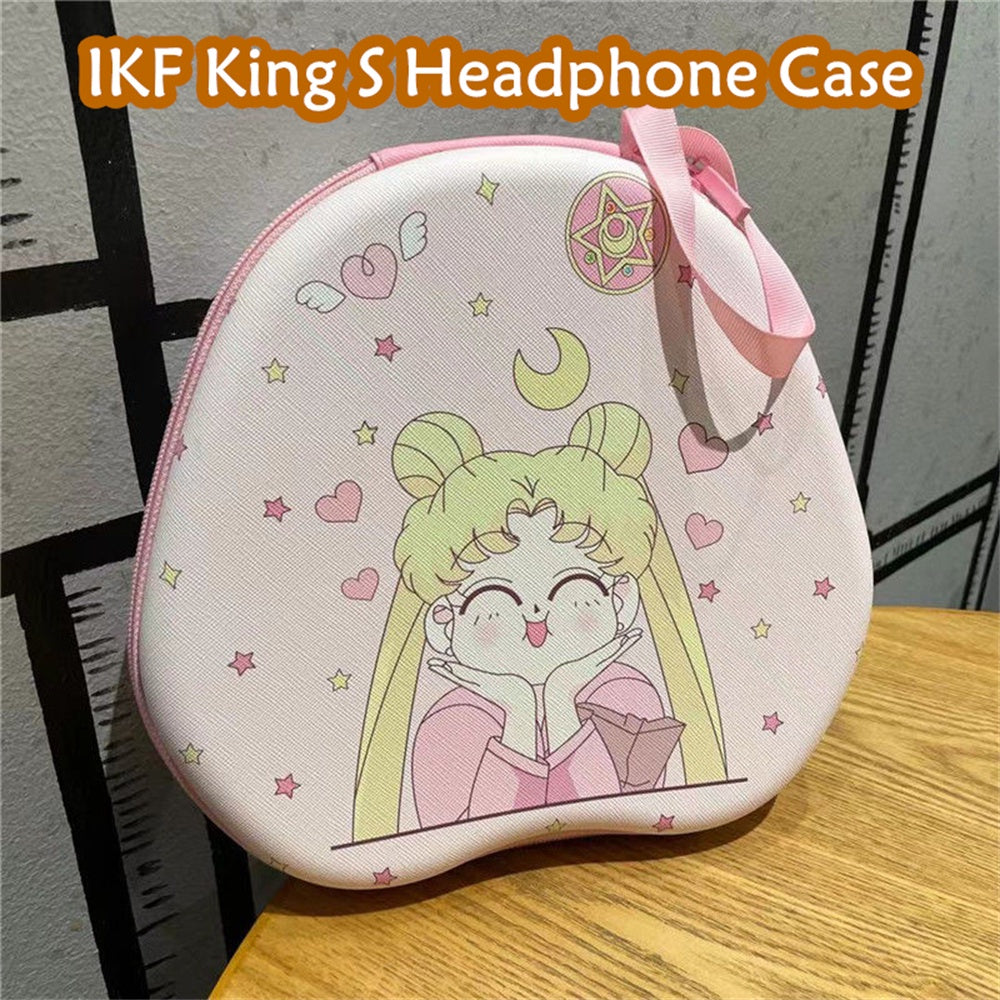 For IKF King S Headphone Case Cartoon Creative Patterns Headset Earpads Storage Bag Casing Box