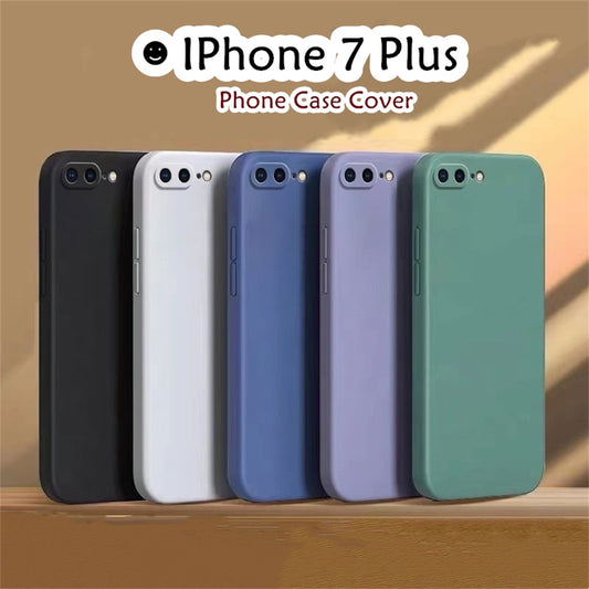 For IPhone 7 Plus Cover Drop and wear resistant Silicone Full Case Classic Simple Solid Color Phone Case Cover