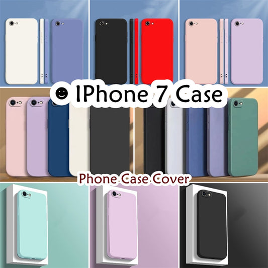 For IPhone 7 Cover Drop and wear resistant Silicone Full Case Classic Simple Solid Color Phone Case Cover