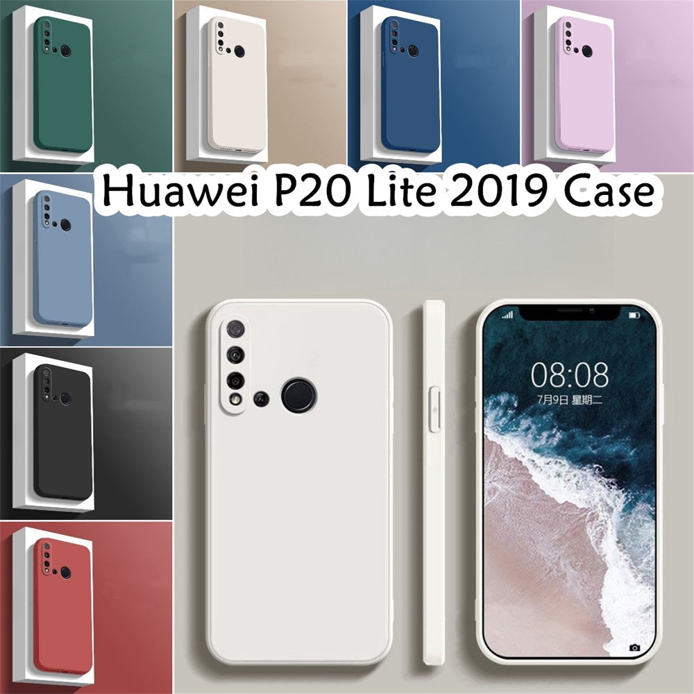 For Huawei P20 Lite 2019 Cover Drop and wear resistant Silicone Full Case Classic Simple Solid Color Phone Case Cover