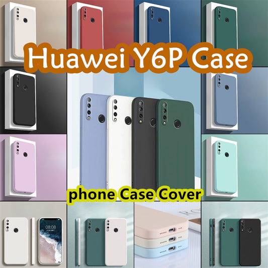 For Huawei Y6P Cover Drop and wear resistant Silicone Full Case Classic Simple Solid Color Phone Case Cover