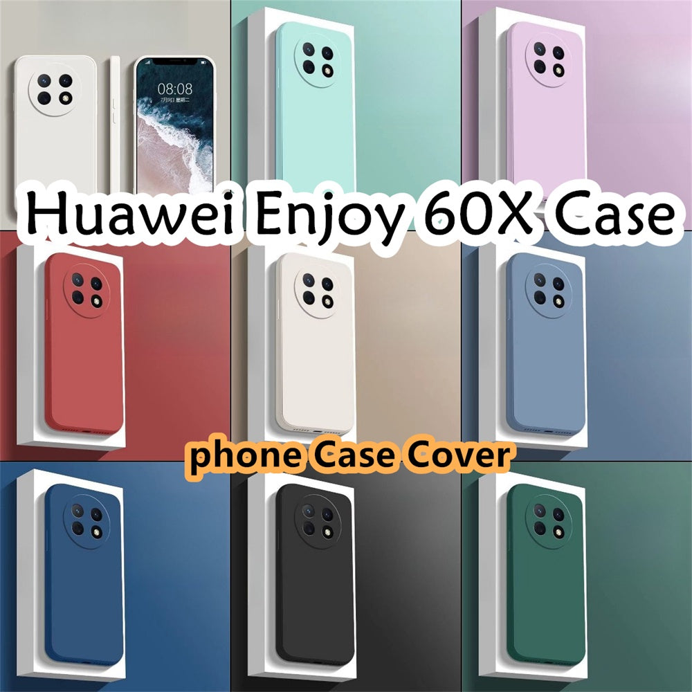 For Huawei Enjoy 60X Cover Drop and wear resistant Silicone Full Case Classic Simple Solid Color Phone Case Cover