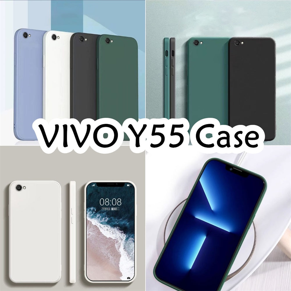 For VIVO Y55 Cover Drop and wear resistant Silicone Full Case Classic Simple Solid Color Phone Case Cover