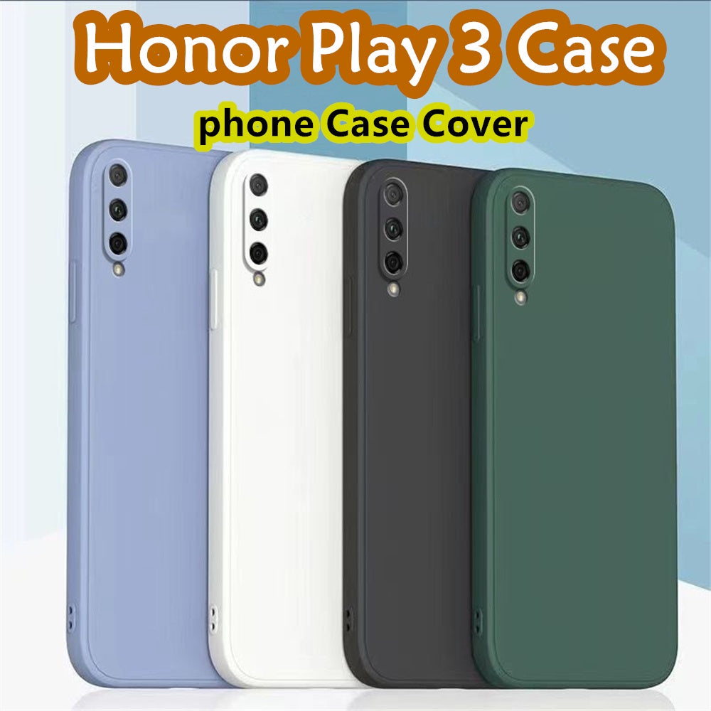 For Honor Play 3 Cover Drop and wear resistant Silicone Full Case Classic Simple Solid Color Phone Case Cover