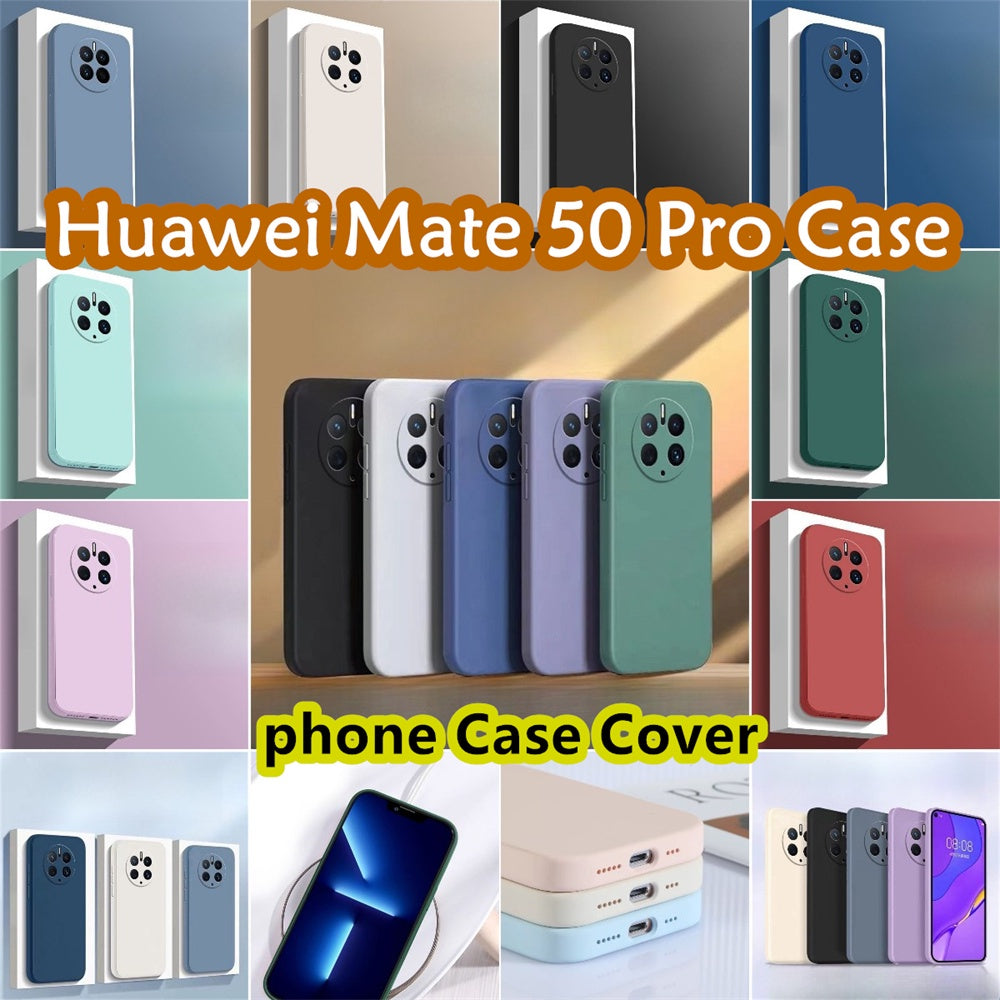 For Huawei Mate 50 Pro Cover Drop and wear resistant Silicone Full Case Classic Simple Solid Color Phone Case Cover