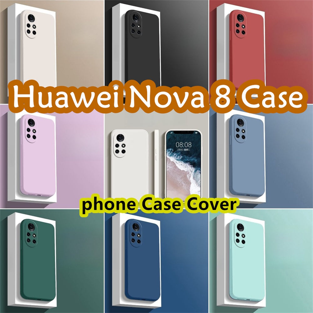 For Huawei Nova 8 Cover Drop and wear resistant Silicone Full Case Classic Simple Solid Color Phone Case Cover