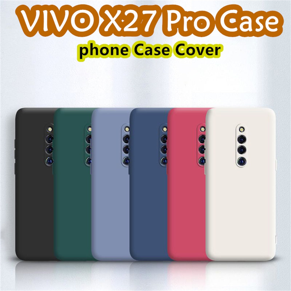 For VIVO X27 Pro Cover Drop and wear resistant Silicone Full Case Classic Simple Solid Color Phone Case Cover