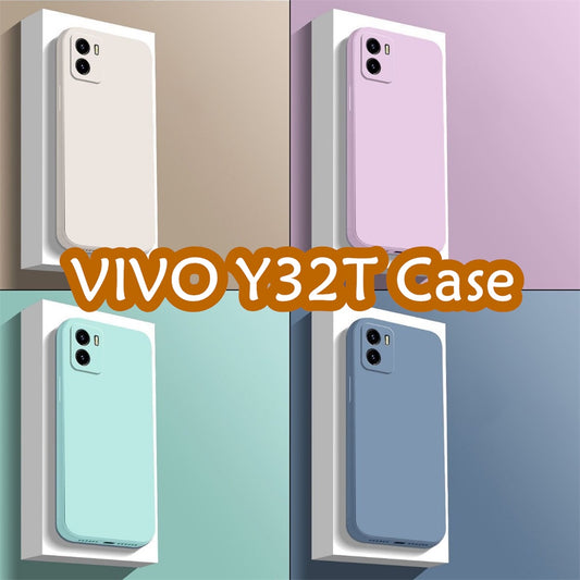 For VIVO Y32T Cover Drop and wear resistant Silicone Full Case Classic Simple Solid Color Phone Case Cover