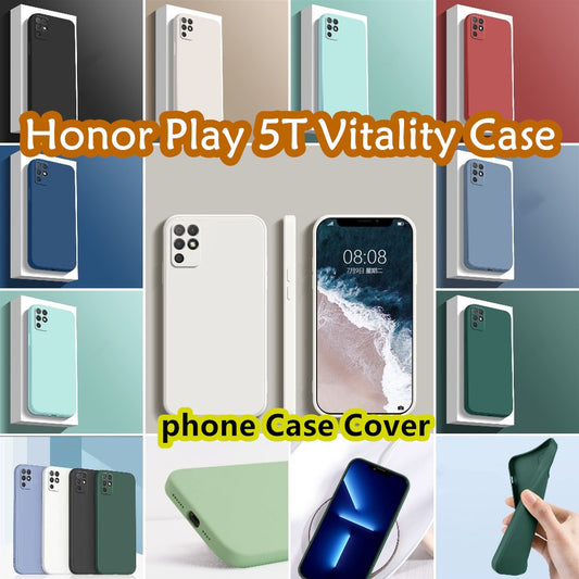 For Honor Play 5T Vitality Cover Drop and wear resistant Silicone Full Case Classic Simple Solid Color Phone Case Cover